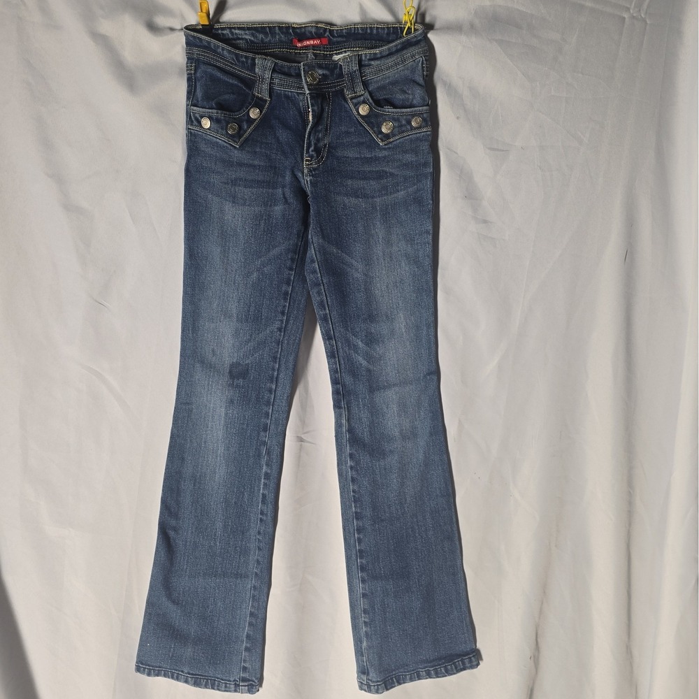 Vintage Union Bay Size 0 Low Rise Boot Cut Jeans Retro Heavy Quality Denim 2000s